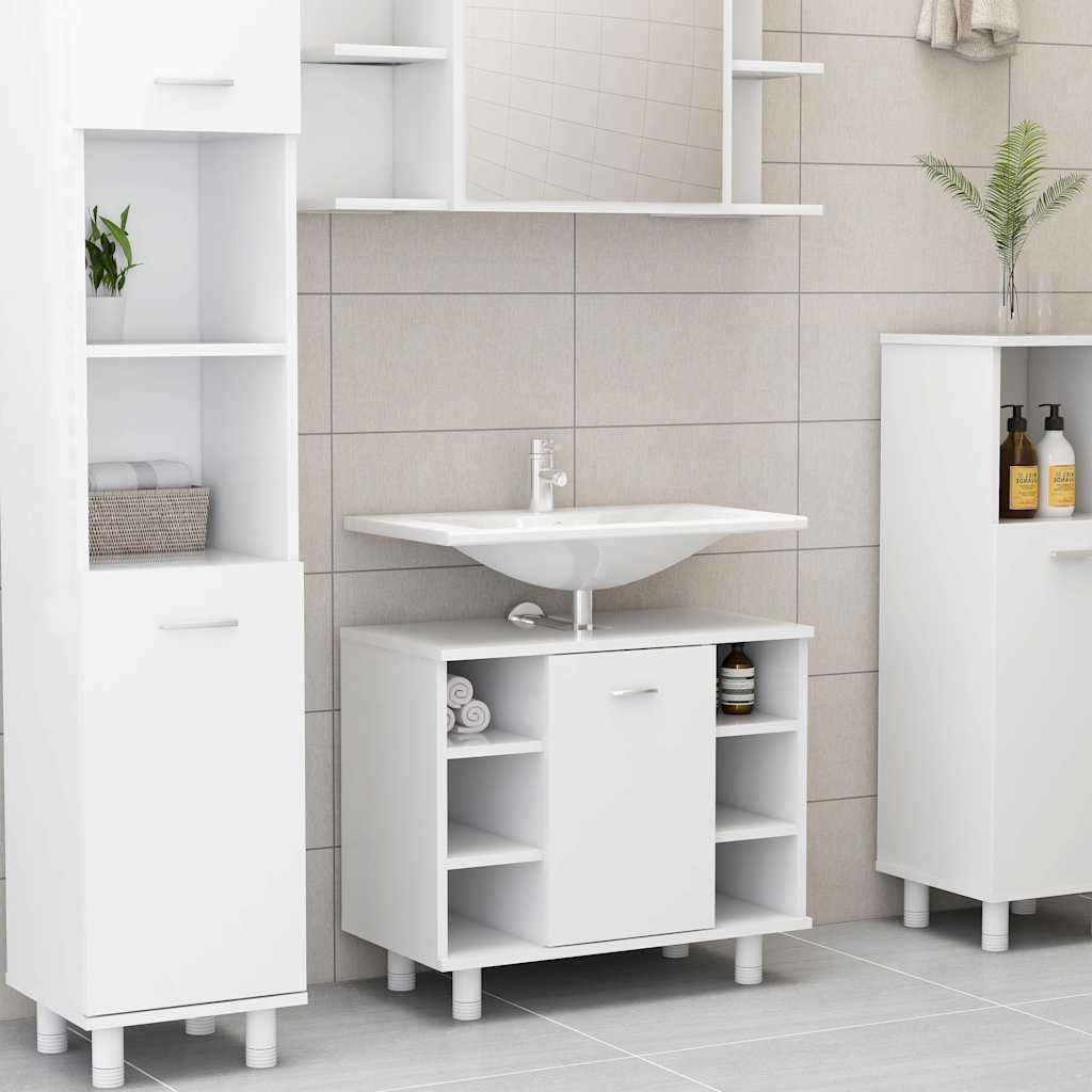 802633 vidaXL Bathroom Cabinet White 60x32x53,5 cm Engineered Wood