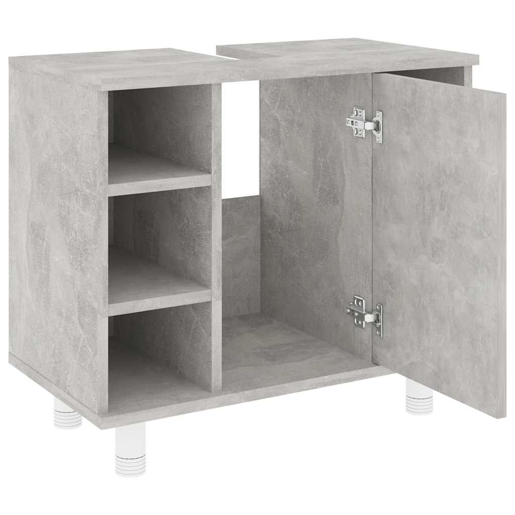 vidaXL Bathroom Cabinet Concrete Grey 60x32x53.5 cm Engineered Wood