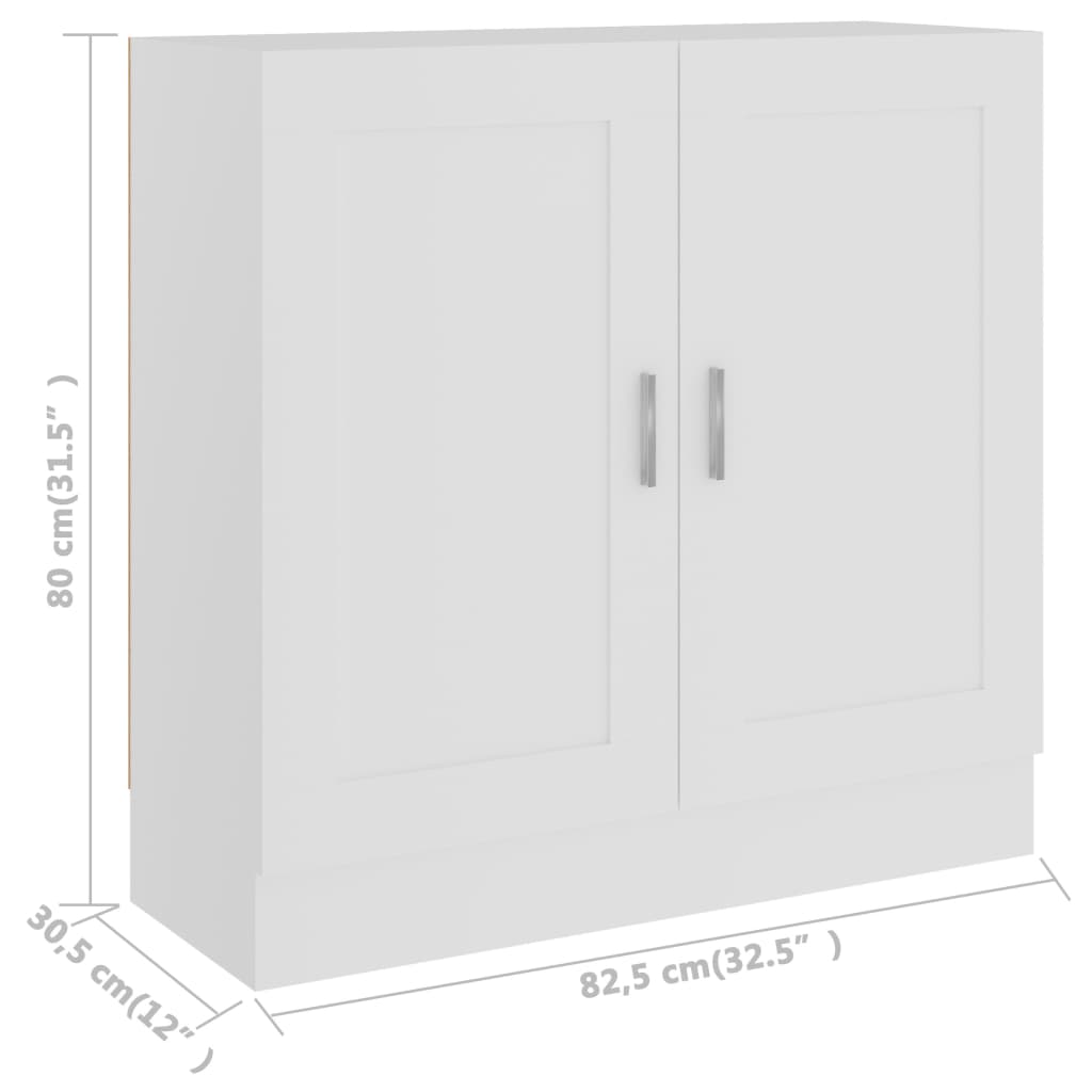 Book Cabinet White 82,5x30,5x80 cm Engineered Wood