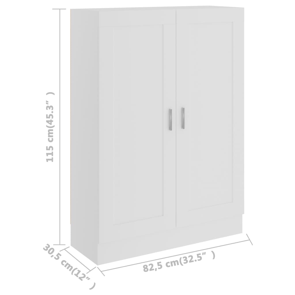 Book Cabinet White 82,5x30,5x115 cm Engineered Wood