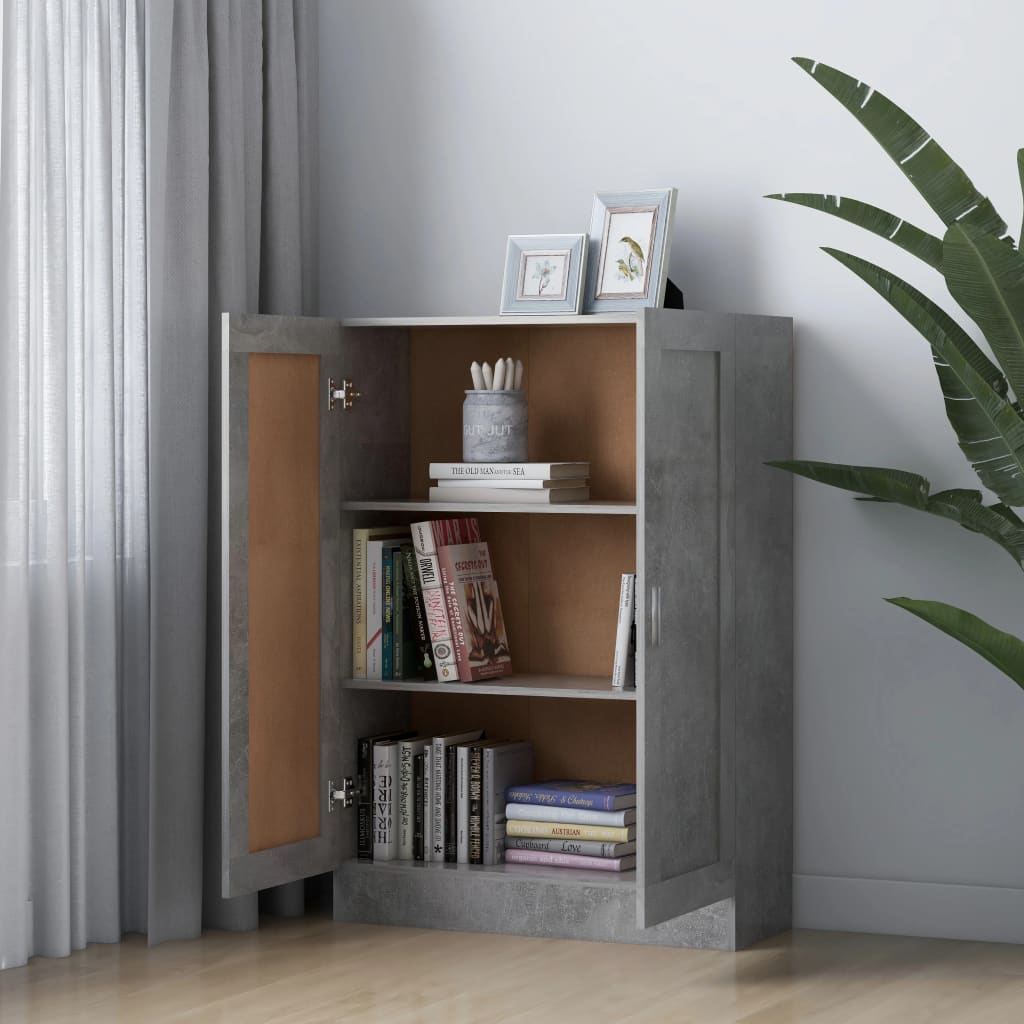 vidaXL Book Cabinet Concrete Grey 82.5x30.5x115 cm Engineered Wood