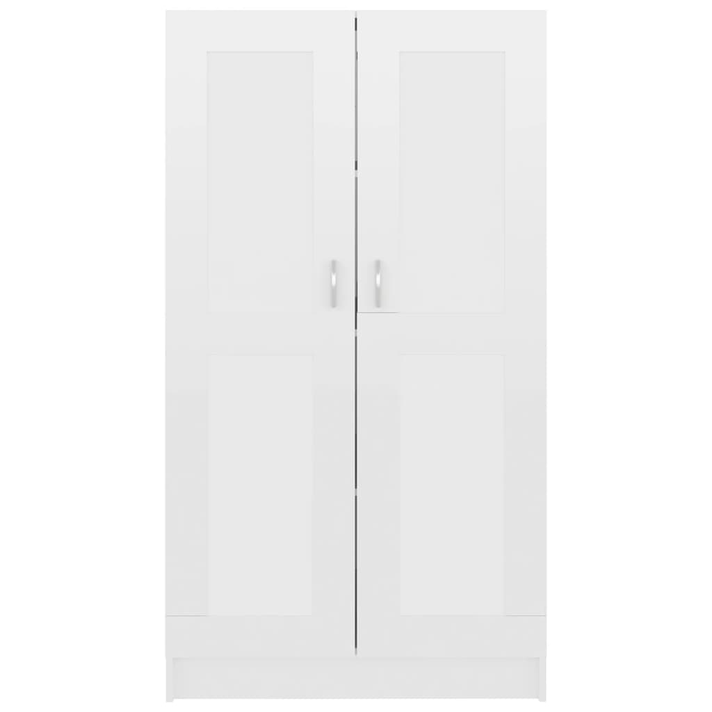 vidaXL Book Cabinet High Gloss White 82.5x30.5x150 cm Engineered Wood