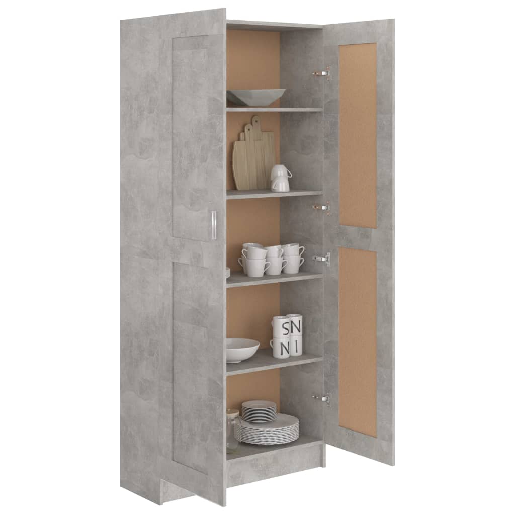 vidaXL Book Cabinet Concrete Grey 82.5x30.5x185.5 cm Engineered Wood