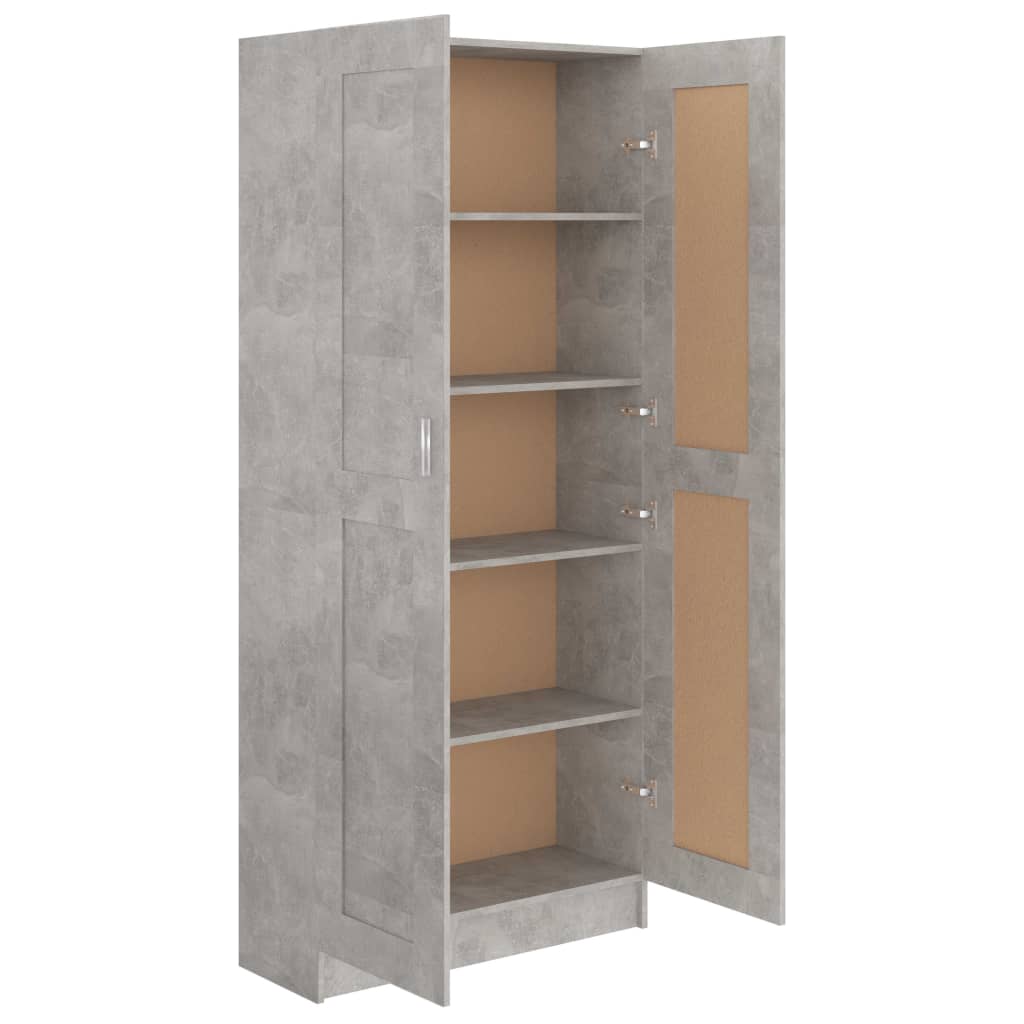 vidaXL Book Cabinet Concrete Grey 82.5x30.5x185.5 cm Engineered Wood