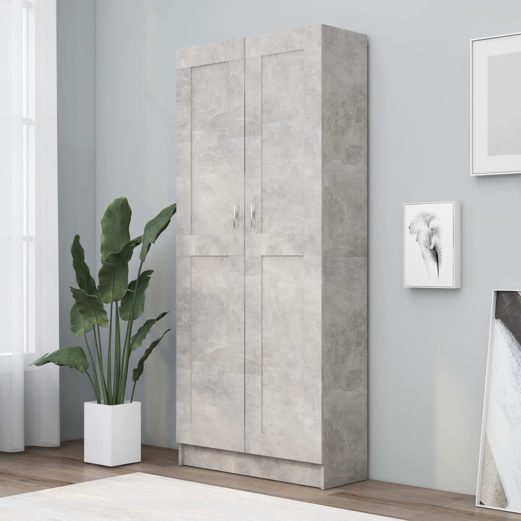 vidaXL Book Cabinet Concrete Grey 82.5x30.5x185.5 cm Engineered Wood