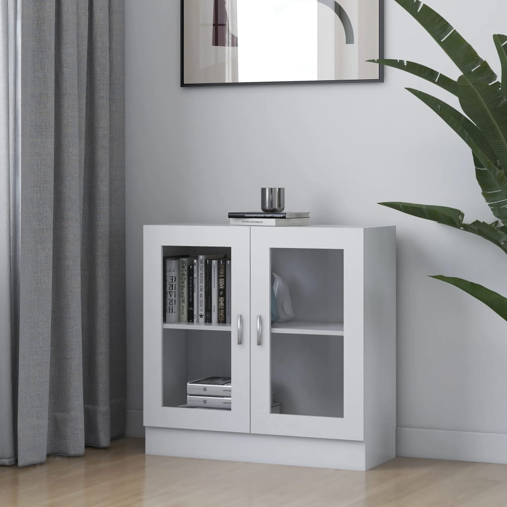 Vitrine Cabinet White 82.5x30.5x80 cm Engineered Wood