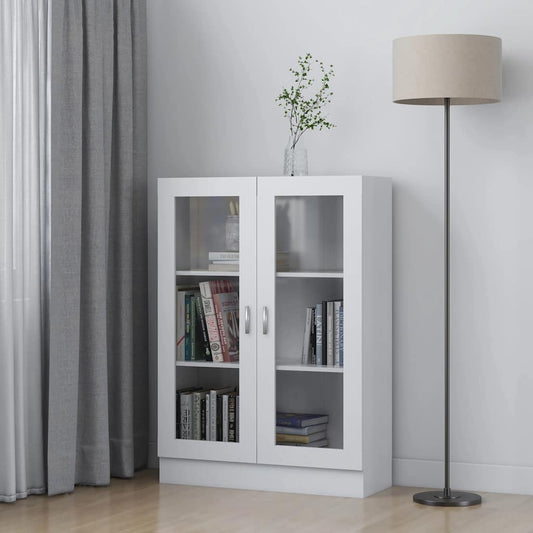 802750 vidaXL Vitrine Cabinet White 82,5x30,5x115 cm Engineered Wood