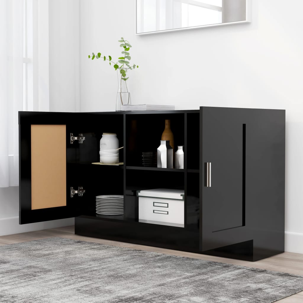 vidaXL Sideboard Black 120x30.5x70 cm Engineered Wood