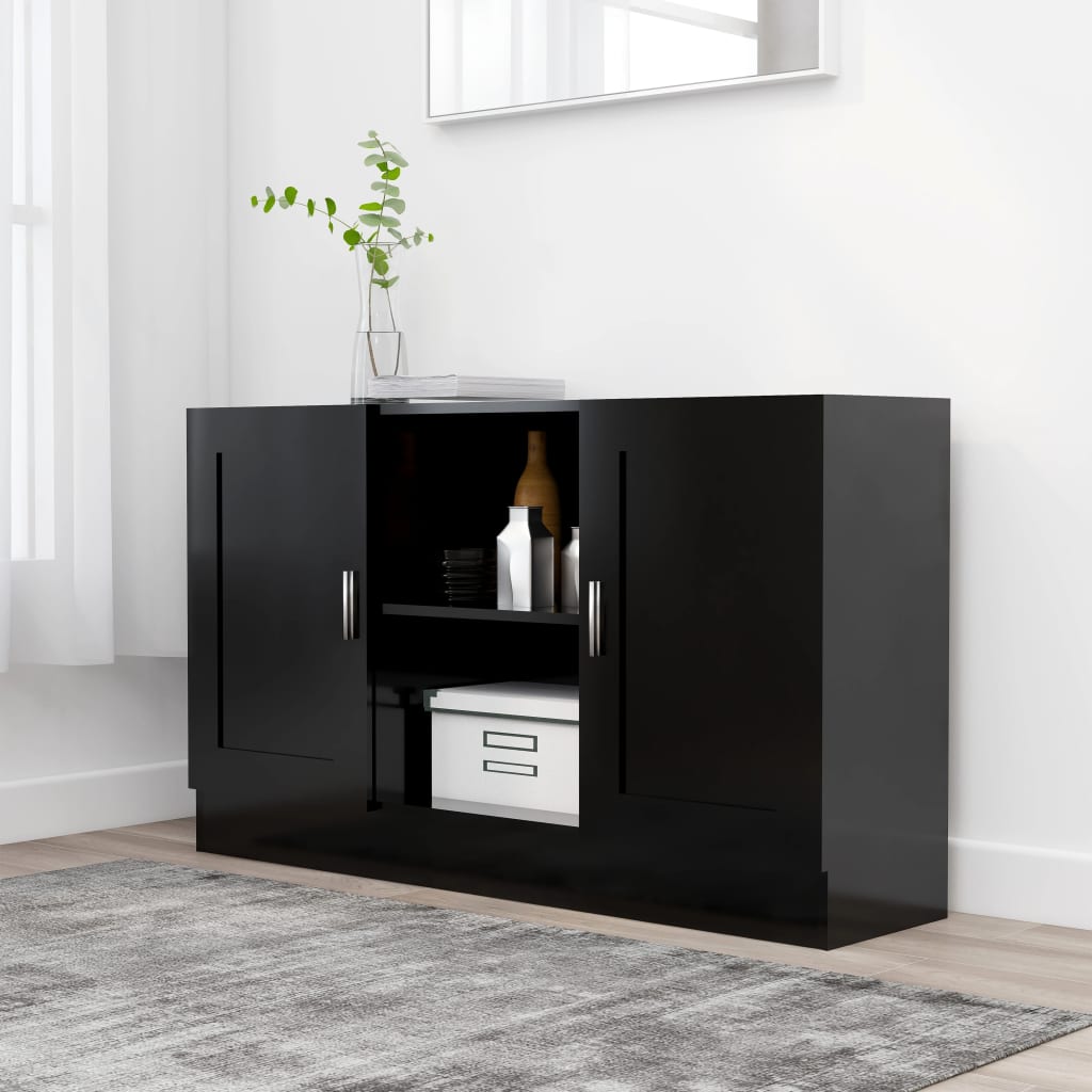 vidaXL Sideboard Black 120x30.5x70 cm Engineered Wood