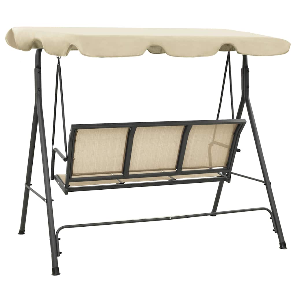 313325 vidaXL Garden Swing Chair with Canopy Anthracite and Sand