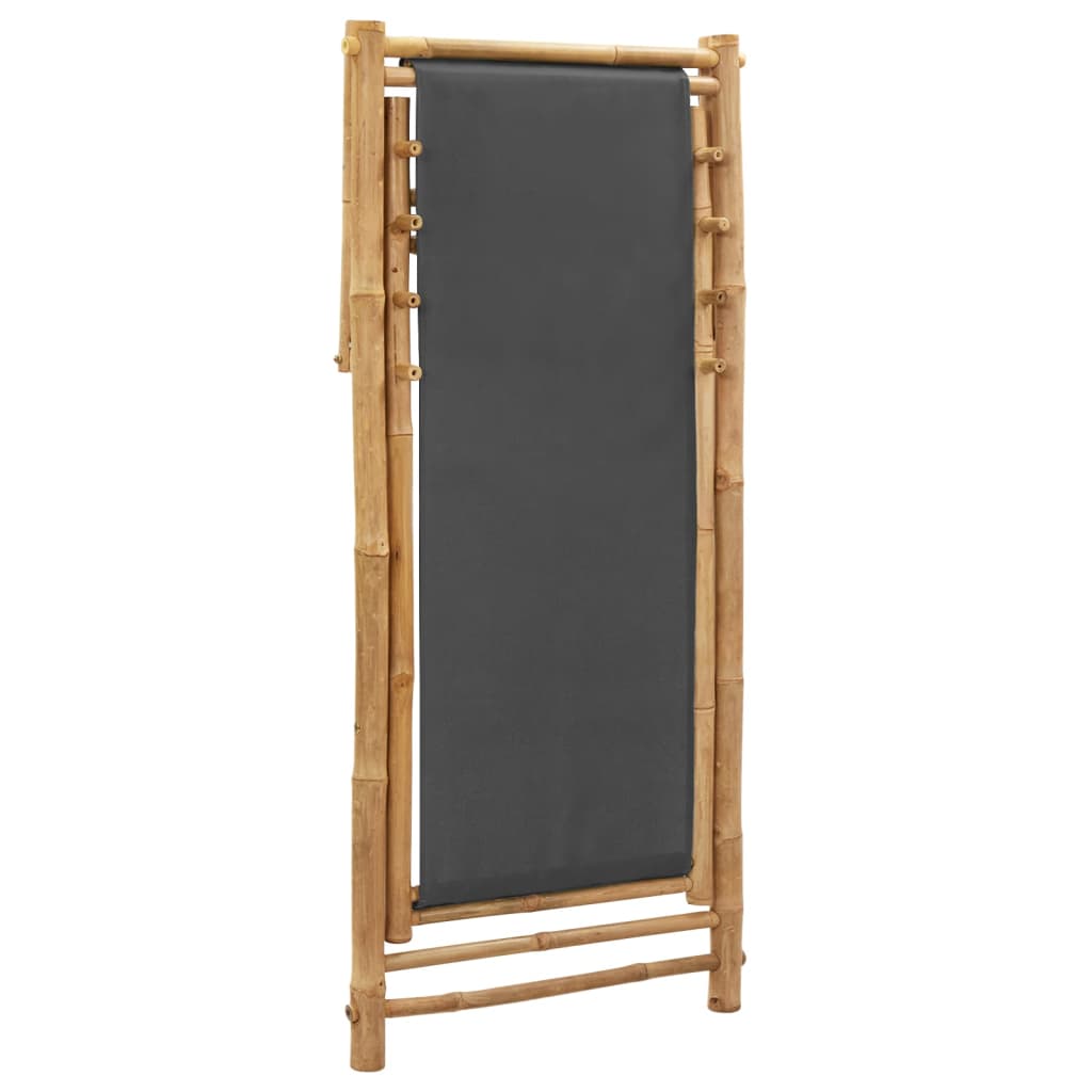Deck Chair | Dark Grey | Bamboo and Canvas (100% Polyester) | Standard