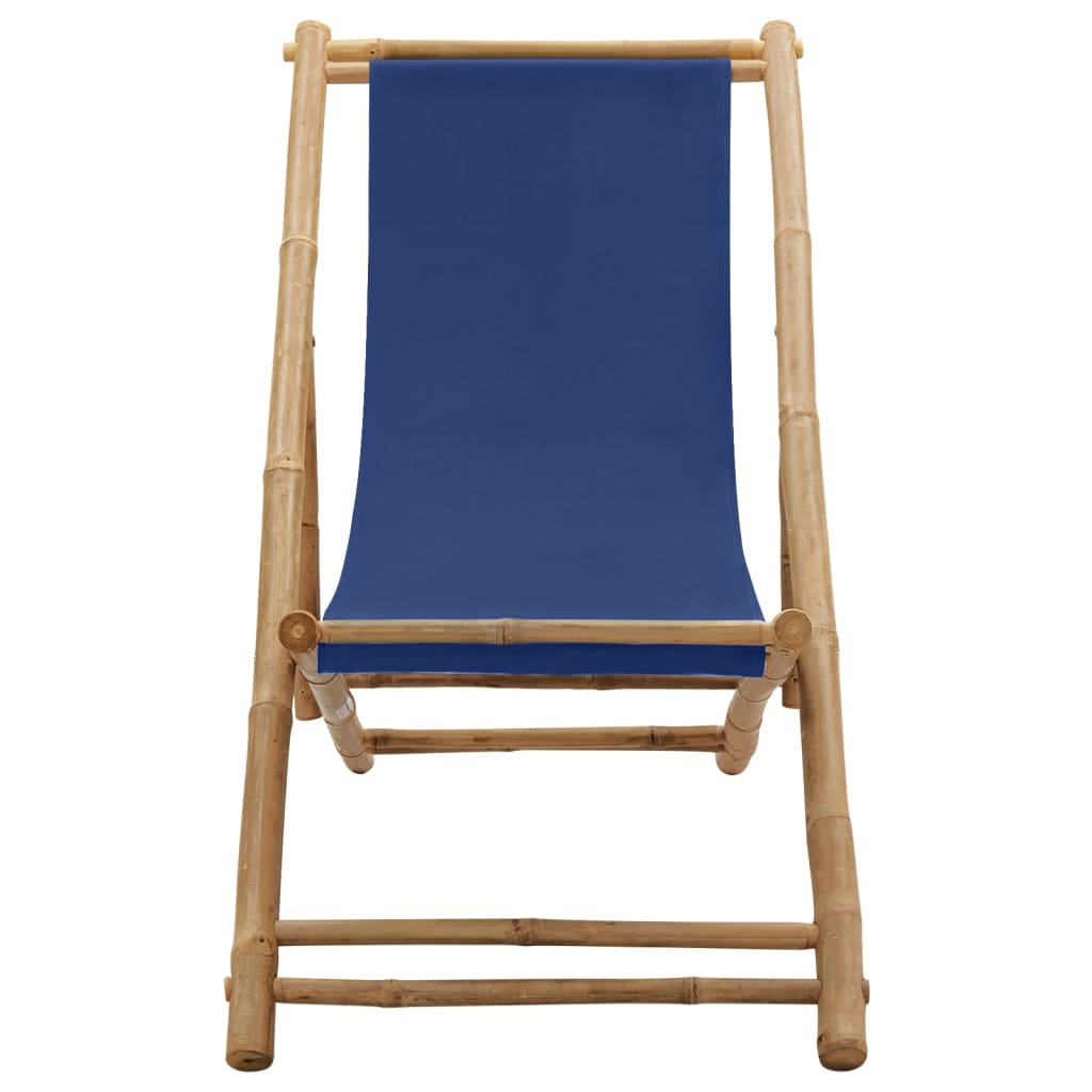 Beach Chair | Navy Blue | Bamboo | Compact | Foldable | Beach Chair