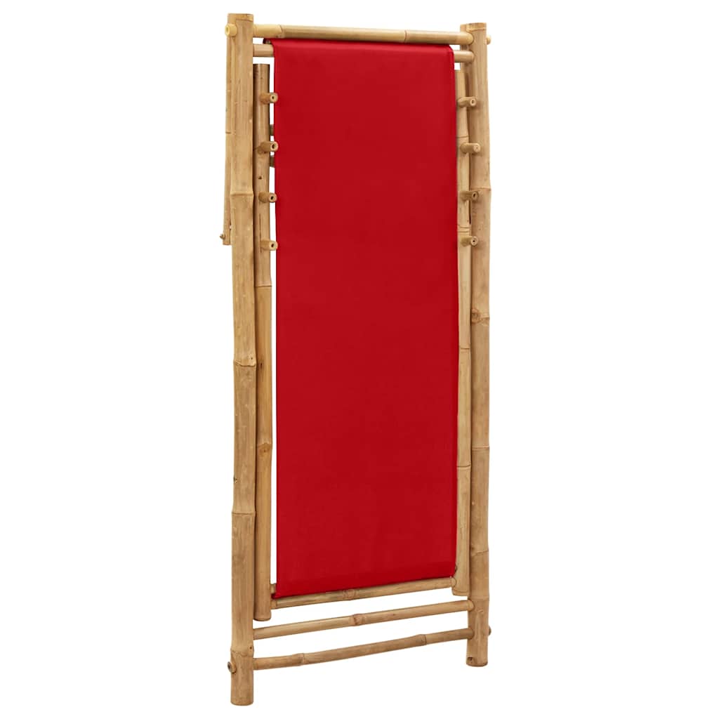 Beach Chair | Red | Canvas (100% polyester), Bamboo | 60 x | Foldable