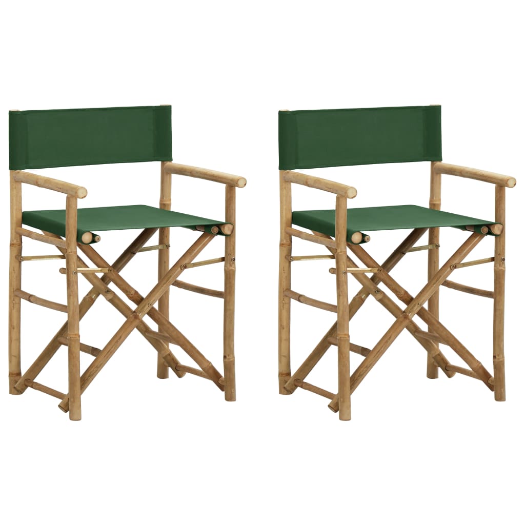 Directors Chair | Set of 2 | Green | Bamboo, fabric (100% polyester)