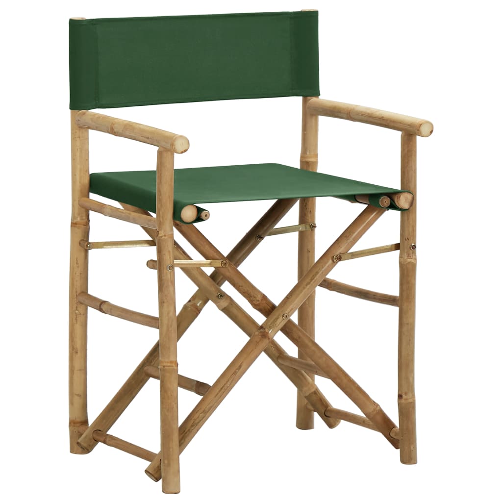 Directors Chair | Set of 2 | Green | Bamboo, fabric (100% polyester)