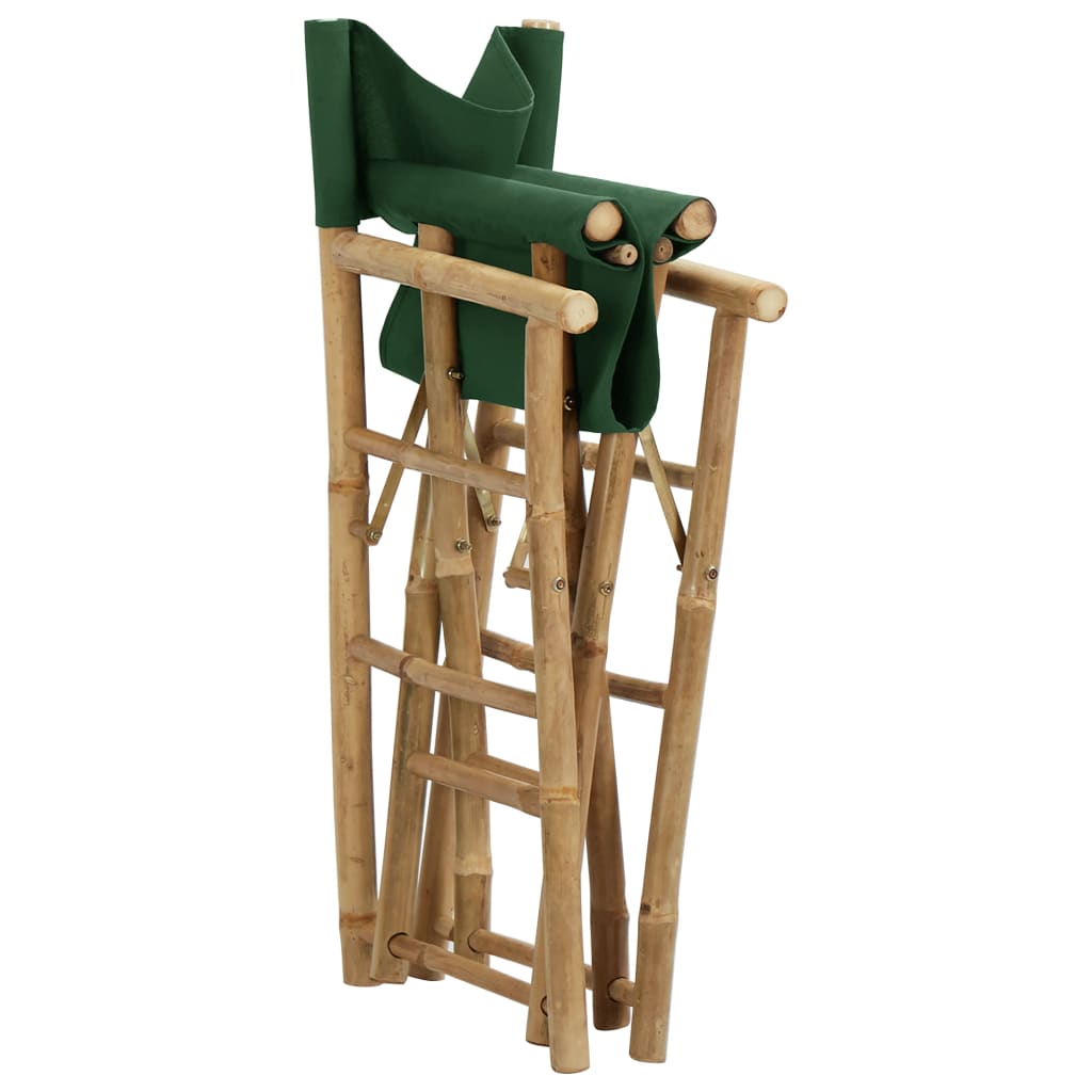 Directors Chair | Set of 2 | Green | Bamboo, fabric (100% polyester)