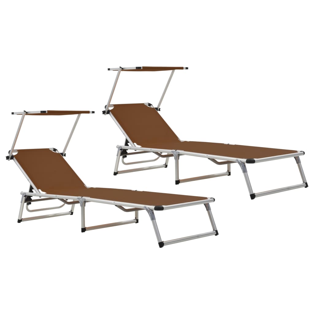 Sun Lounger | Brown | Aluminium | Standard | Adjustable Armrests
