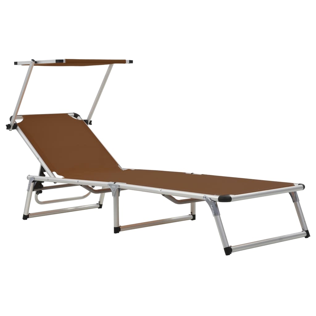 Sun Lounger | Brown | Aluminium | Standard | Adjustable Armrests