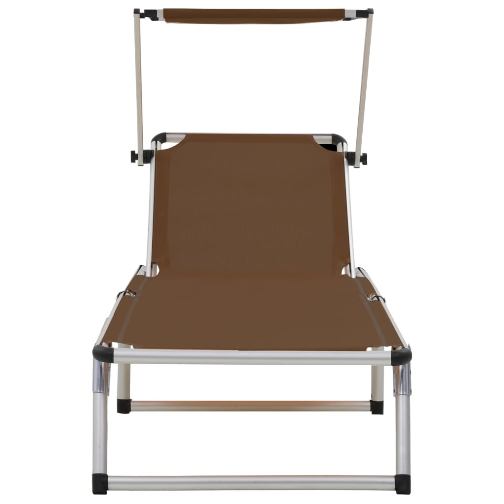 Sun Lounger | Brown | Aluminium | Standard | Adjustable Armrests