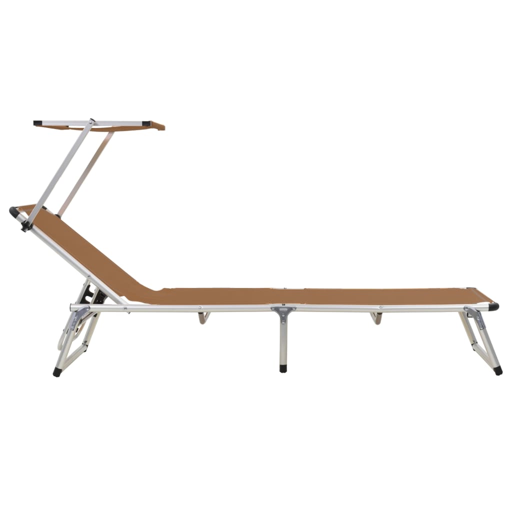 Sun Lounger | Brown | Aluminium | Standard | Adjustable Armrests