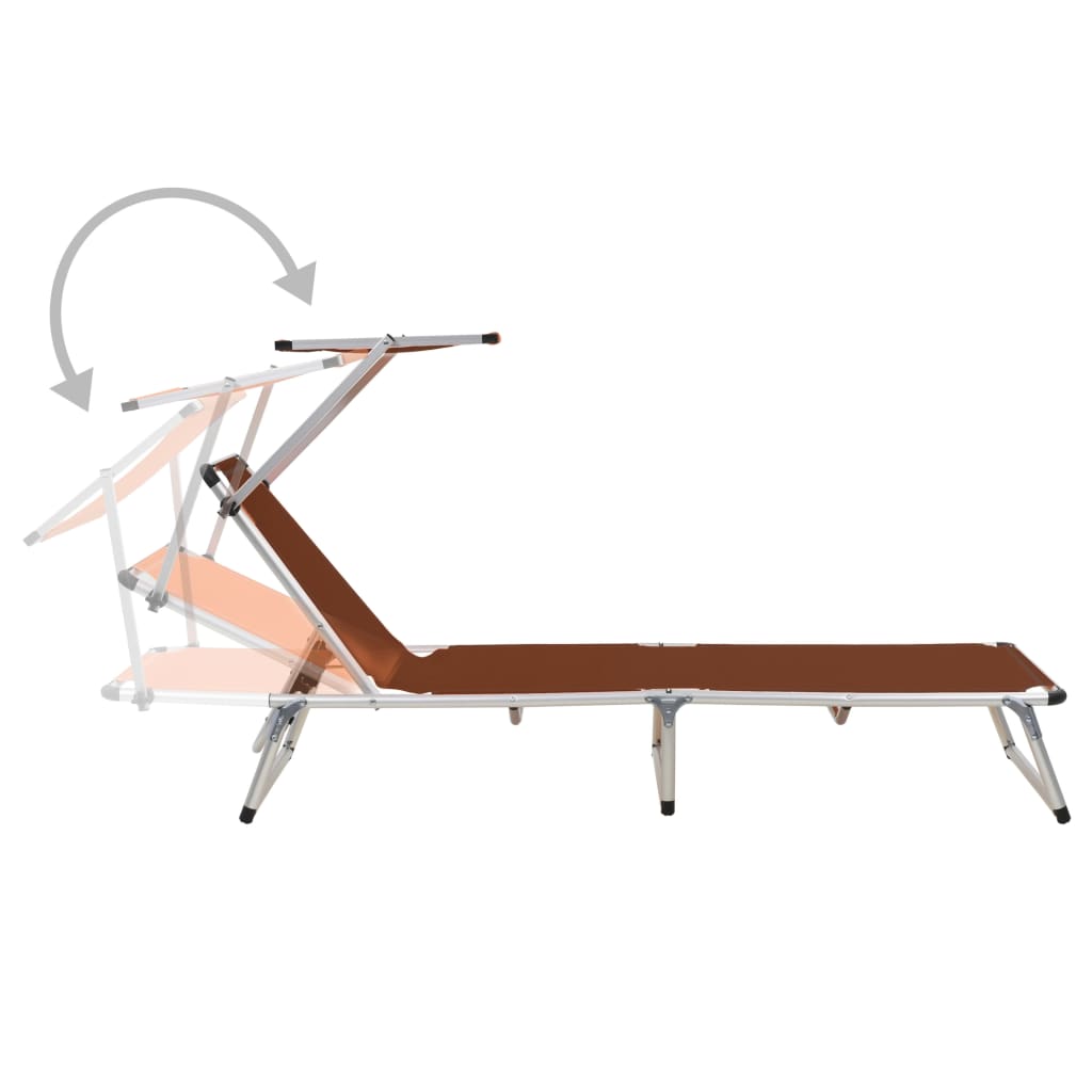 Sun Lounger | Brown | Aluminium | Standard | Adjustable Armrests