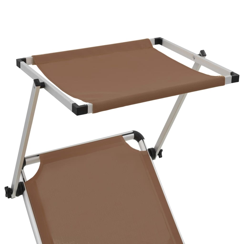 Sun Lounger | Brown | Aluminium | Standard | Adjustable Armrests