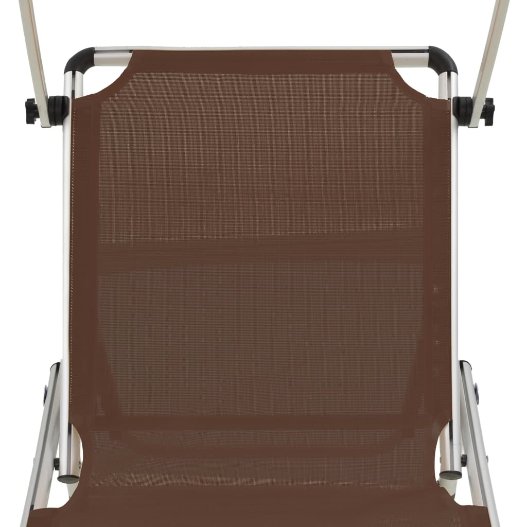 Sun Lounger | Brown | Aluminium | Standard | Adjustable Armrests