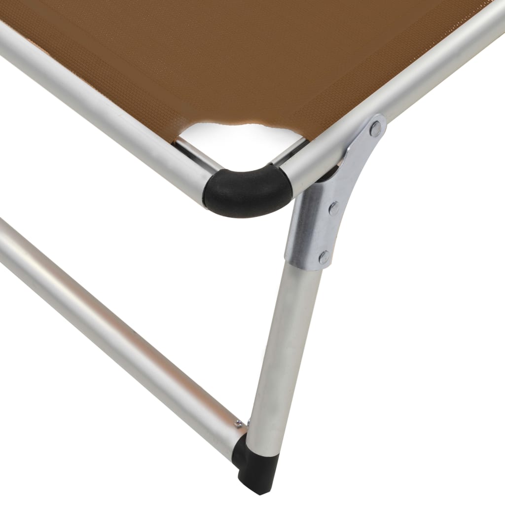 Sun Lounger | Brown | Aluminium | Standard | Adjustable Armrests