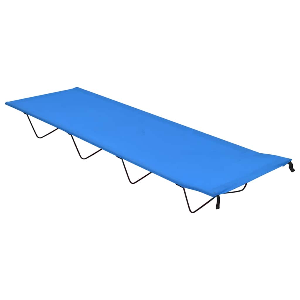 312478 vidaXL Camping Bed 180x60x19 cm Oxford Fabric and Steel Blue