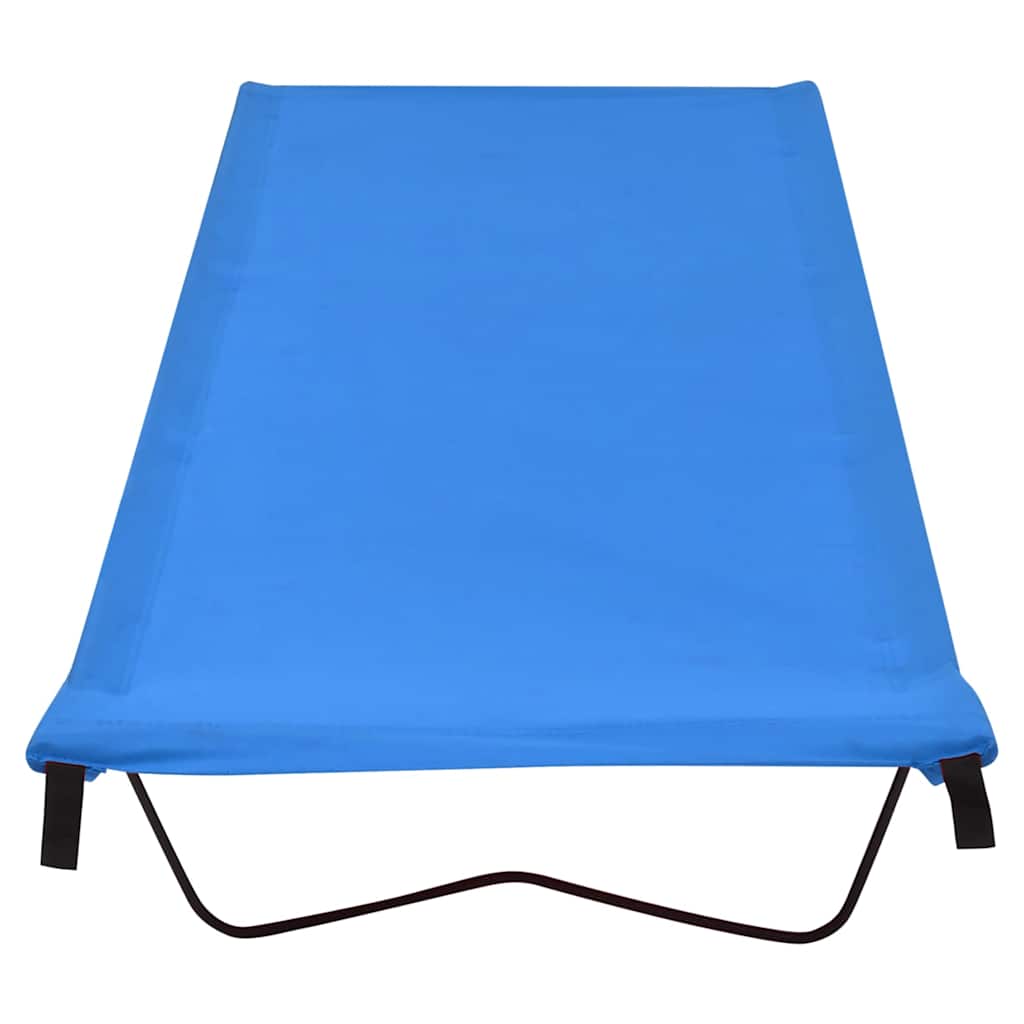 312478 vidaXL Camping Bed 180x60x19 cm Oxford Fabric and Steel Blue