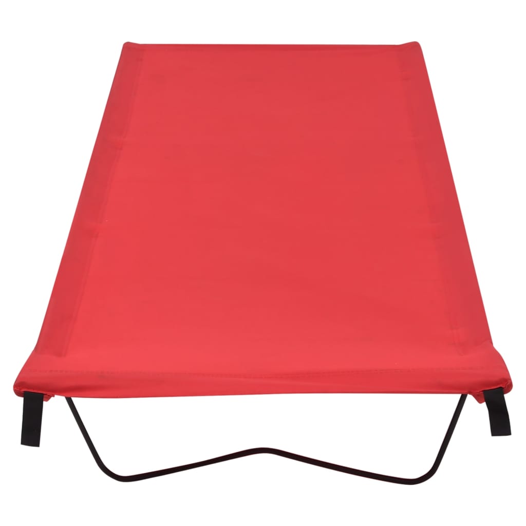 312480 vidaXL Camping Bed 180x60x19 cm Oxford Fabric and Steel Red