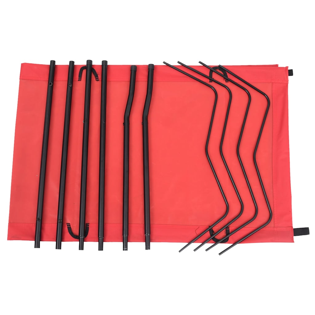 312480 vidaXL Camping Bed 180x60x19 cm Oxford Fabric and Steel Red
