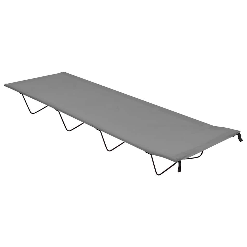 312481 vidaXL Camping Bed 180x60x19 cm Oxford Fabric and Steel Grey