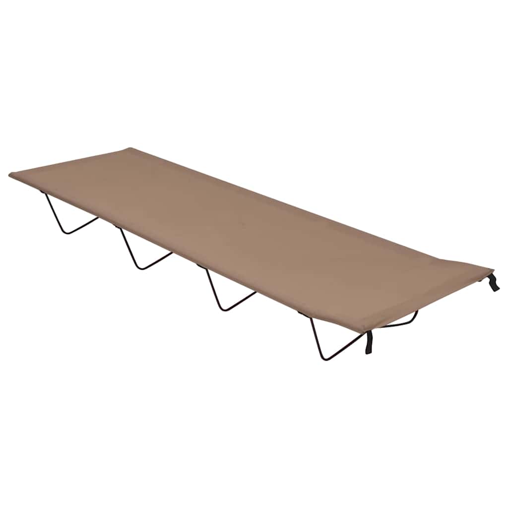 312482 vidaXL Camping Bed 180x60x19 cm Oxford Fabric and Steel Taupe