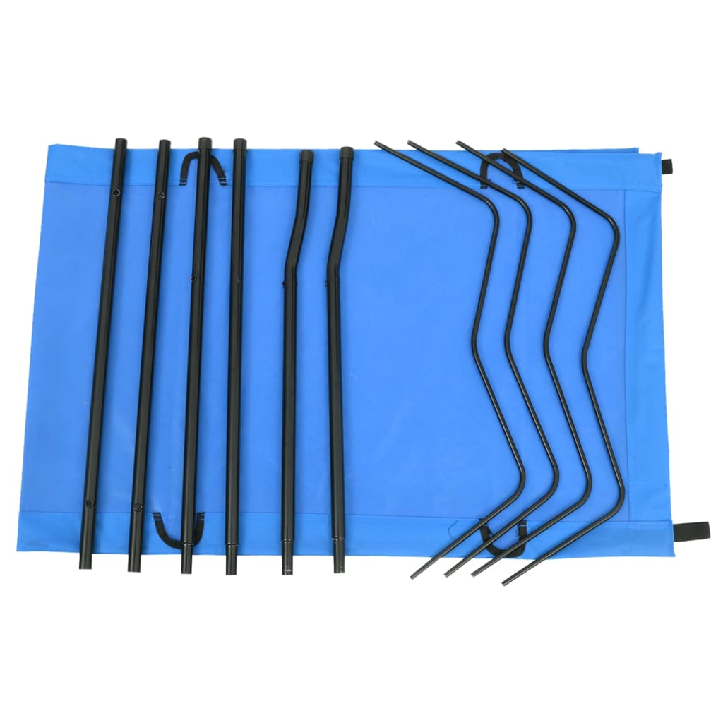 Camping Beds 2 pcs 180x60x19 cm Oxford Fabric and Steel Blue