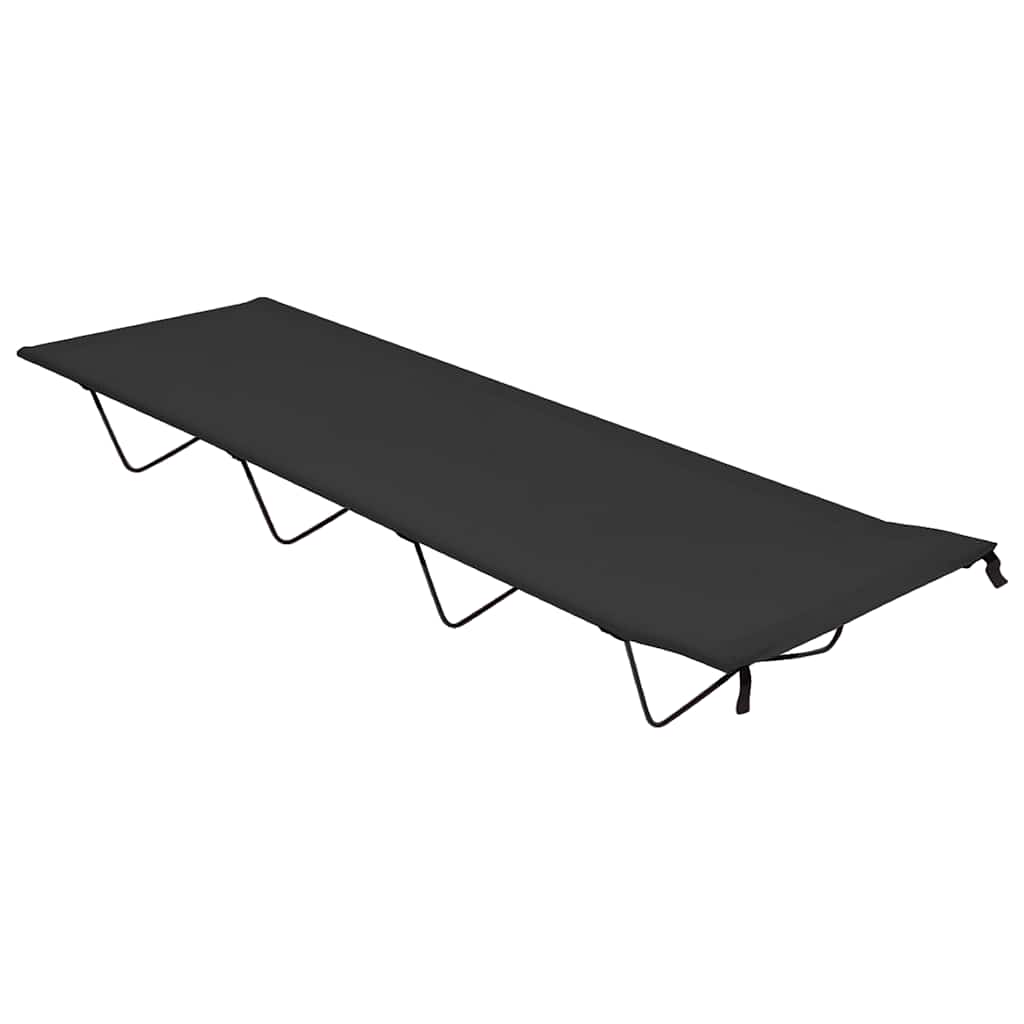 312484 vidaXL Camping Beds 2 pcs 180x60x19 cm Oxford Fabric and Steel Black