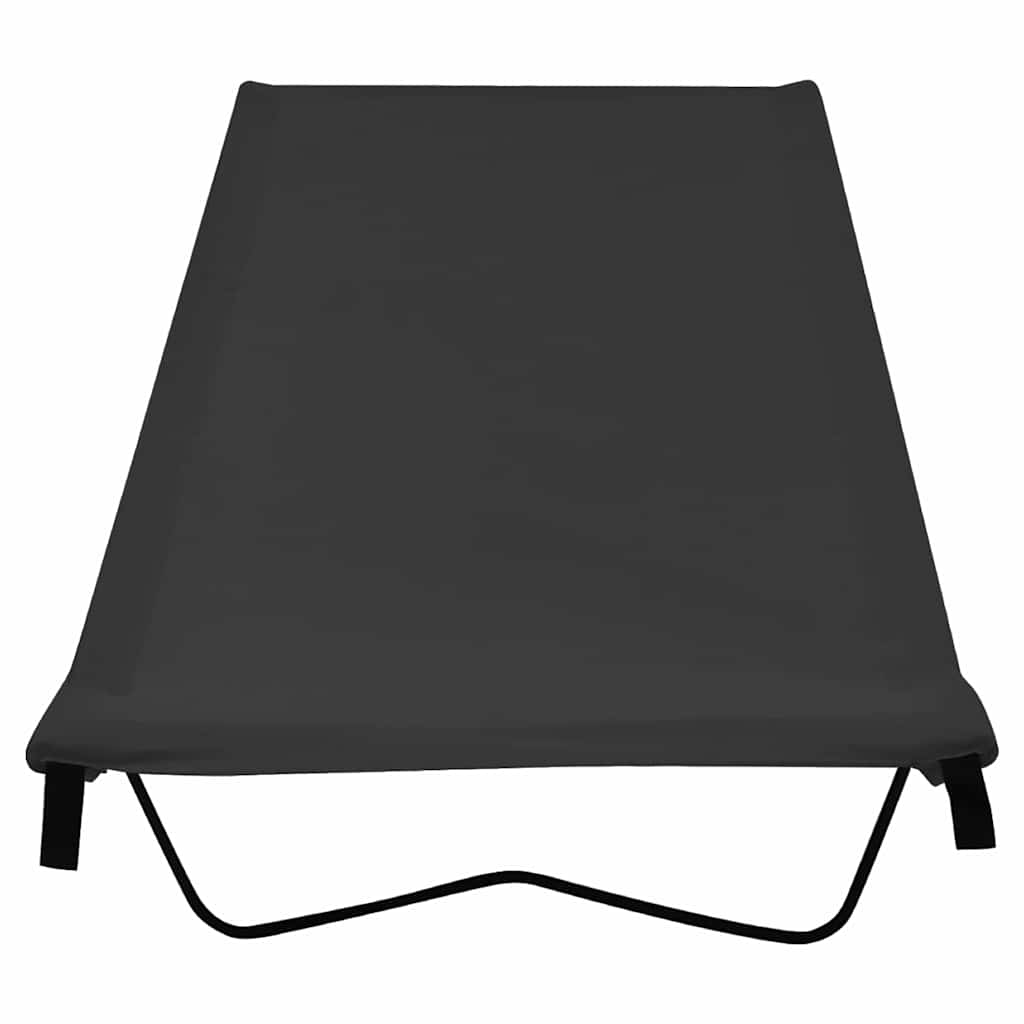 312484 vidaXL Camping Beds 2 pcs 180x60x19 cm Oxford Fabric and Steel Black