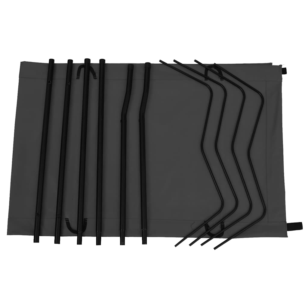 312484 vidaXL Camping Beds 2 pcs 180x60x19 cm Oxford Fabric and Steel Black