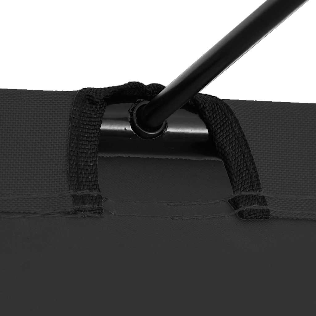 312484 vidaXL Camping Beds 2 pcs 180x60x19 cm Oxford Fabric and Steel Black