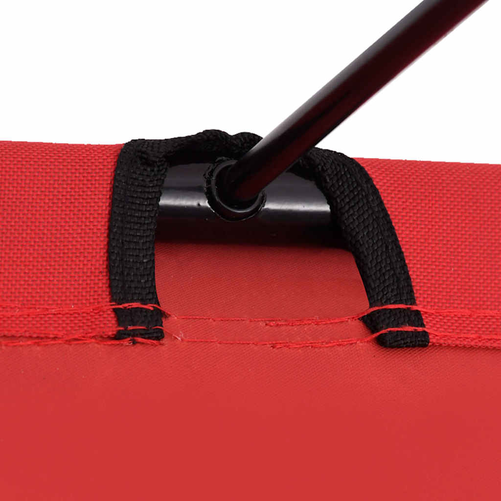 312485 vidaXL Camping Beds 2 pcs 180x60x19 cm Oxford Fabric and Steel Red
