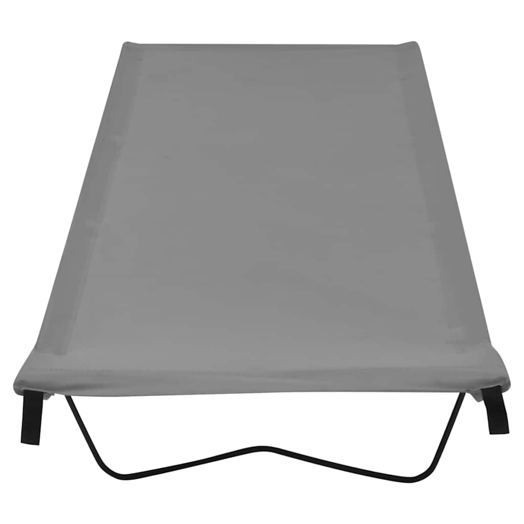 312486 vidaXL Camping Beds 2 pcs 180x60x19 cm Oxford Fabric and Steel Grey