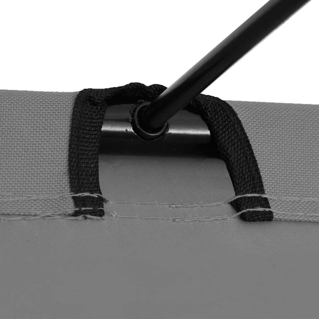 312486 vidaXL Camping Beds 2 pcs 180x60x19 cm Oxford Fabric and Steel Grey
