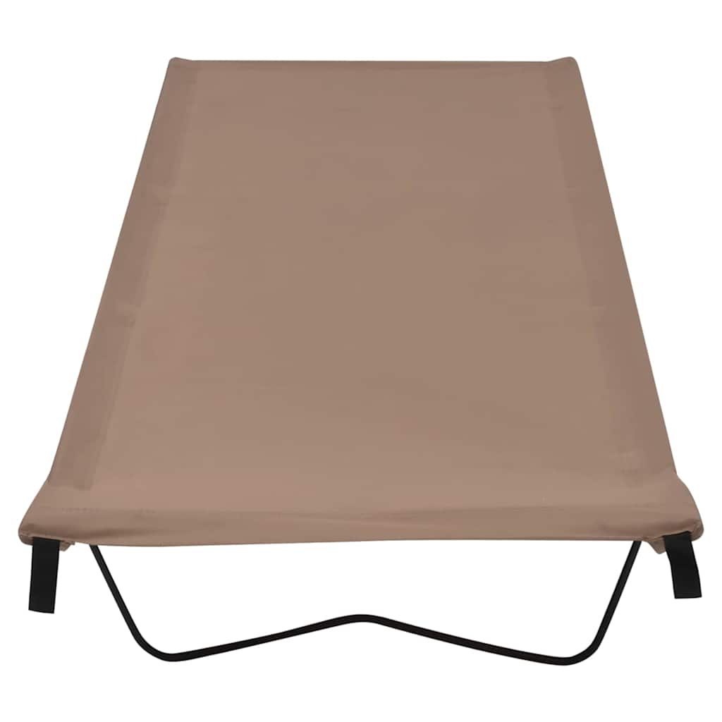 312487 vidaXL Camping Beds 2 pcs 180x60x19 cm Oxford Fabric and Steel Taupe