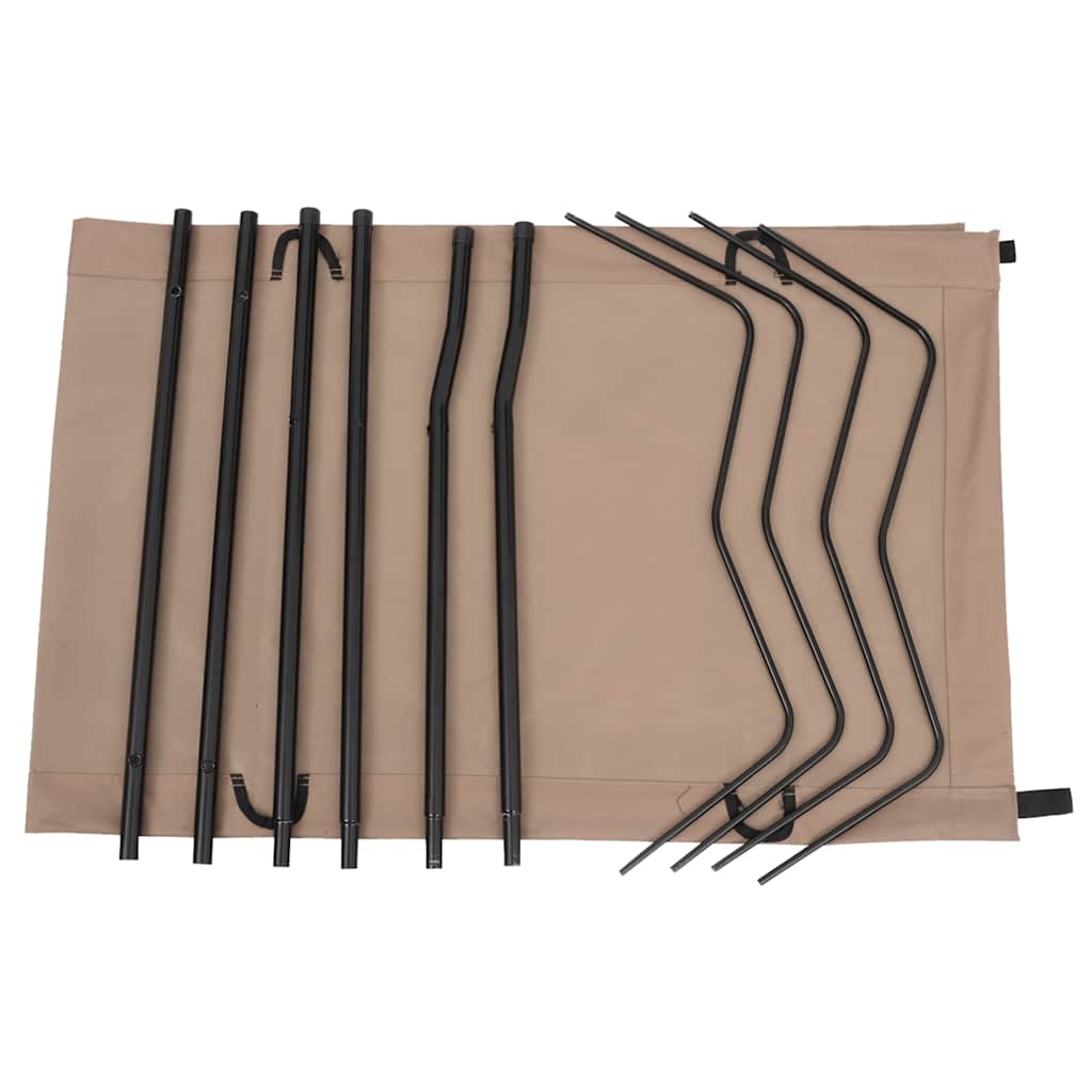 312487 vidaXL Camping Beds 2 pcs 180x60x19 cm Oxford Fabric and Steel Taupe