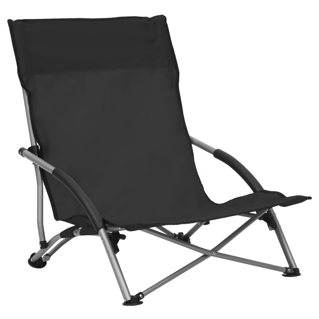 Beach Chair | Set of 2 | Black | Oxford fabric, Steel | Standard