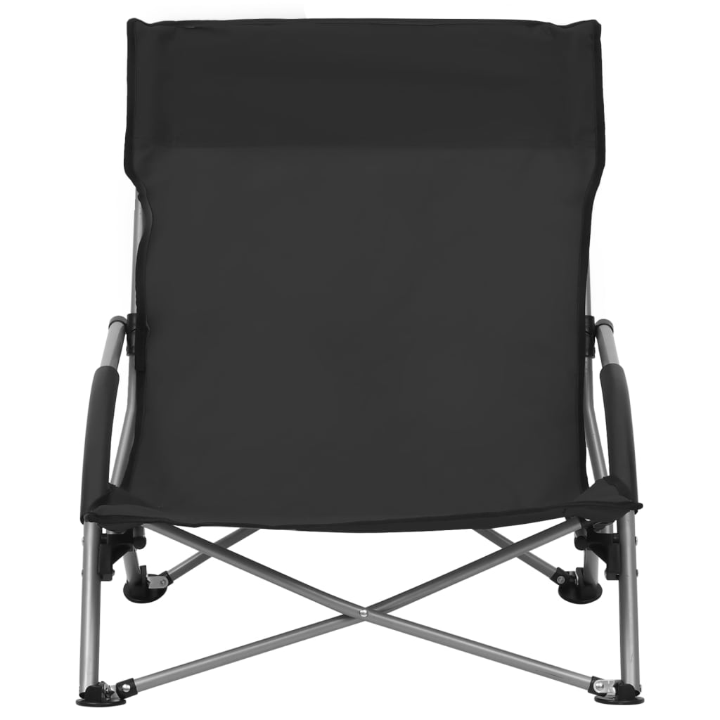 Beach Chair | Set of 2 | Black | Oxford fabric, Steel | Standard
