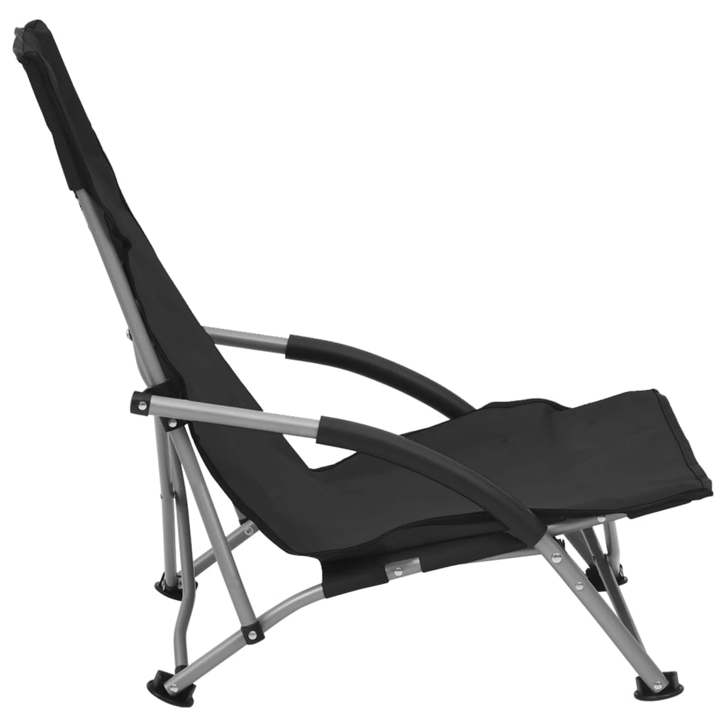 Beach Chair | Set of 2 | Black | Oxford fabric, Steel | Standard