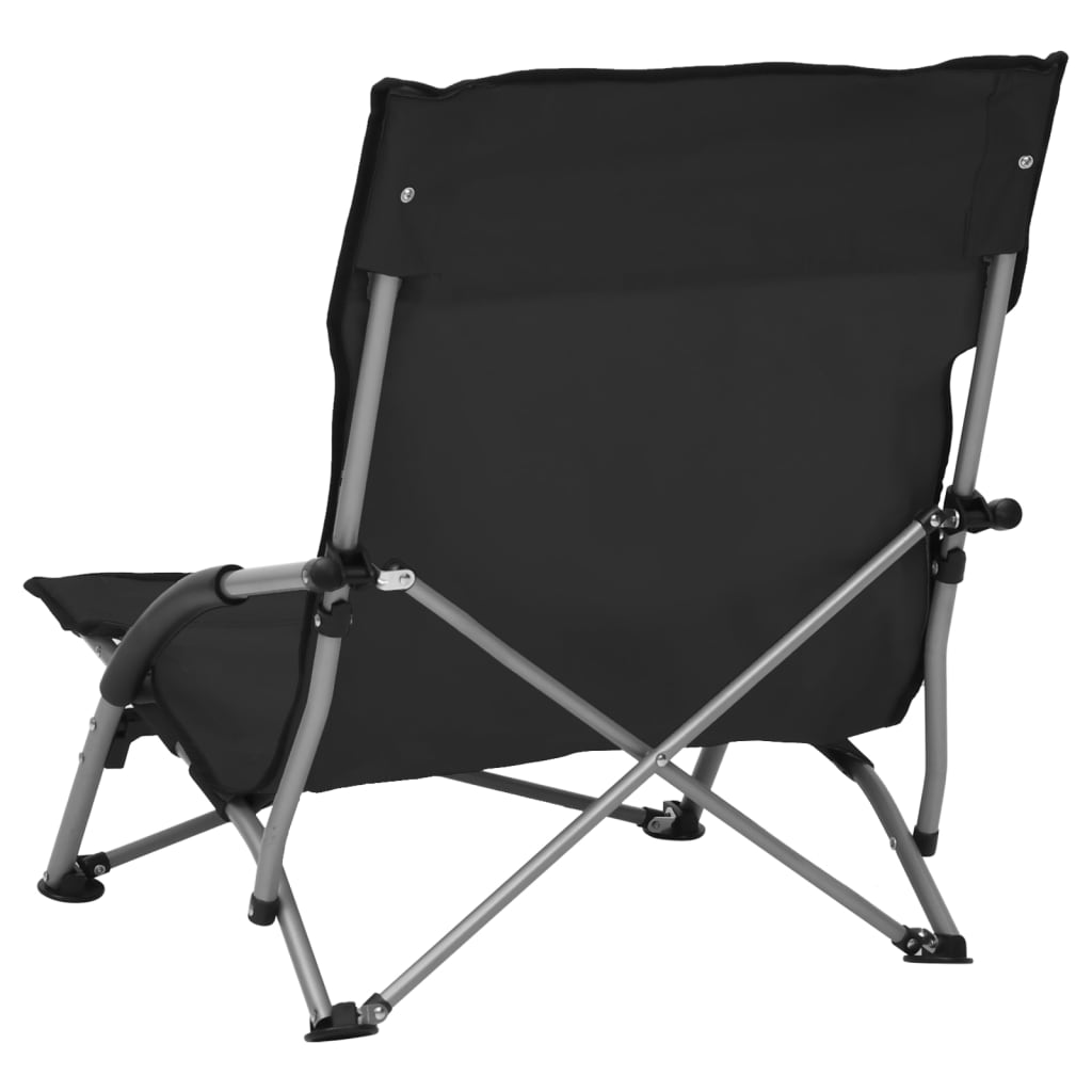 Beach Chair | Set of 2 | Black | Oxford fabric, Steel | Standard