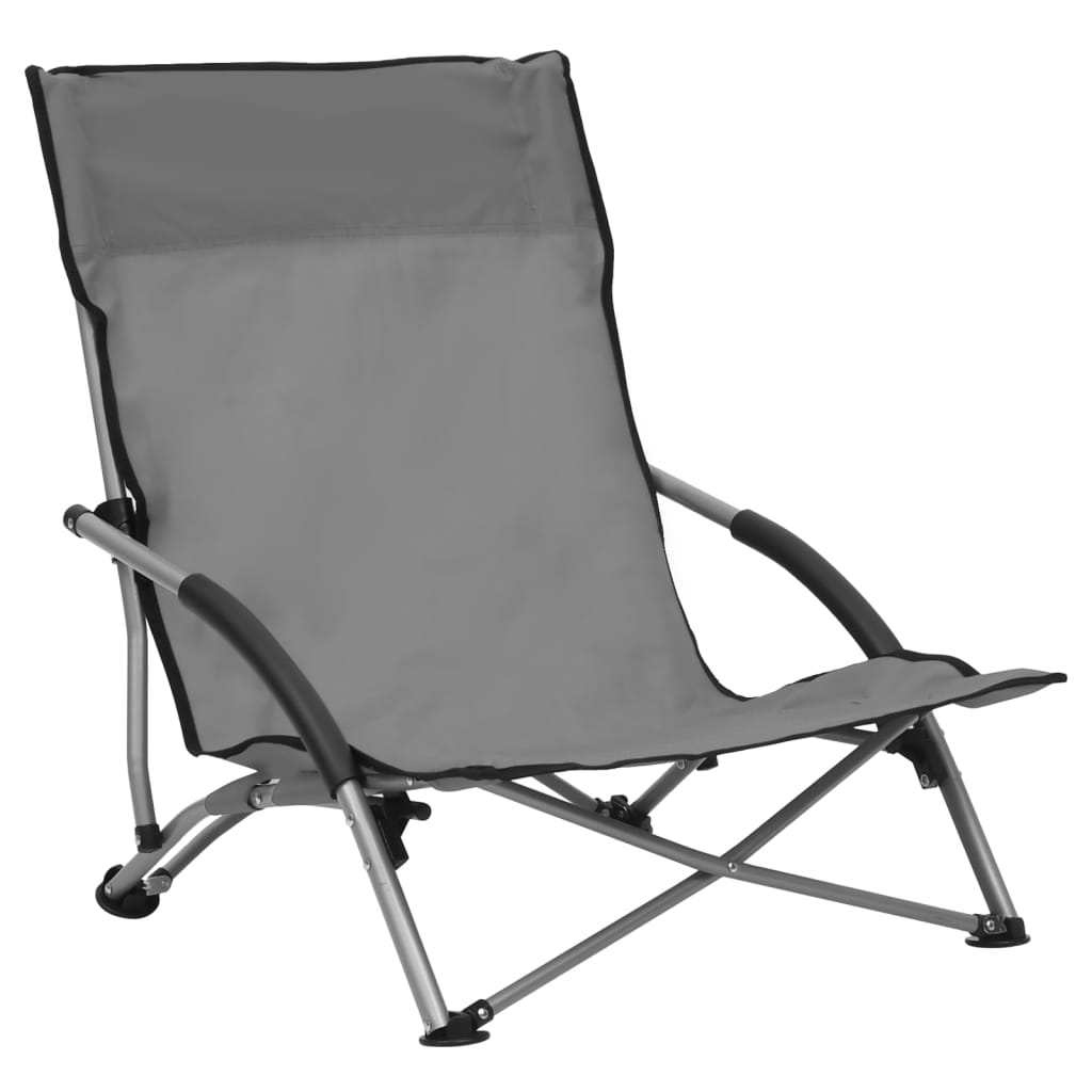 Beach Chair | Set of 2 | Grey | Oxford fabric, steel | Compact