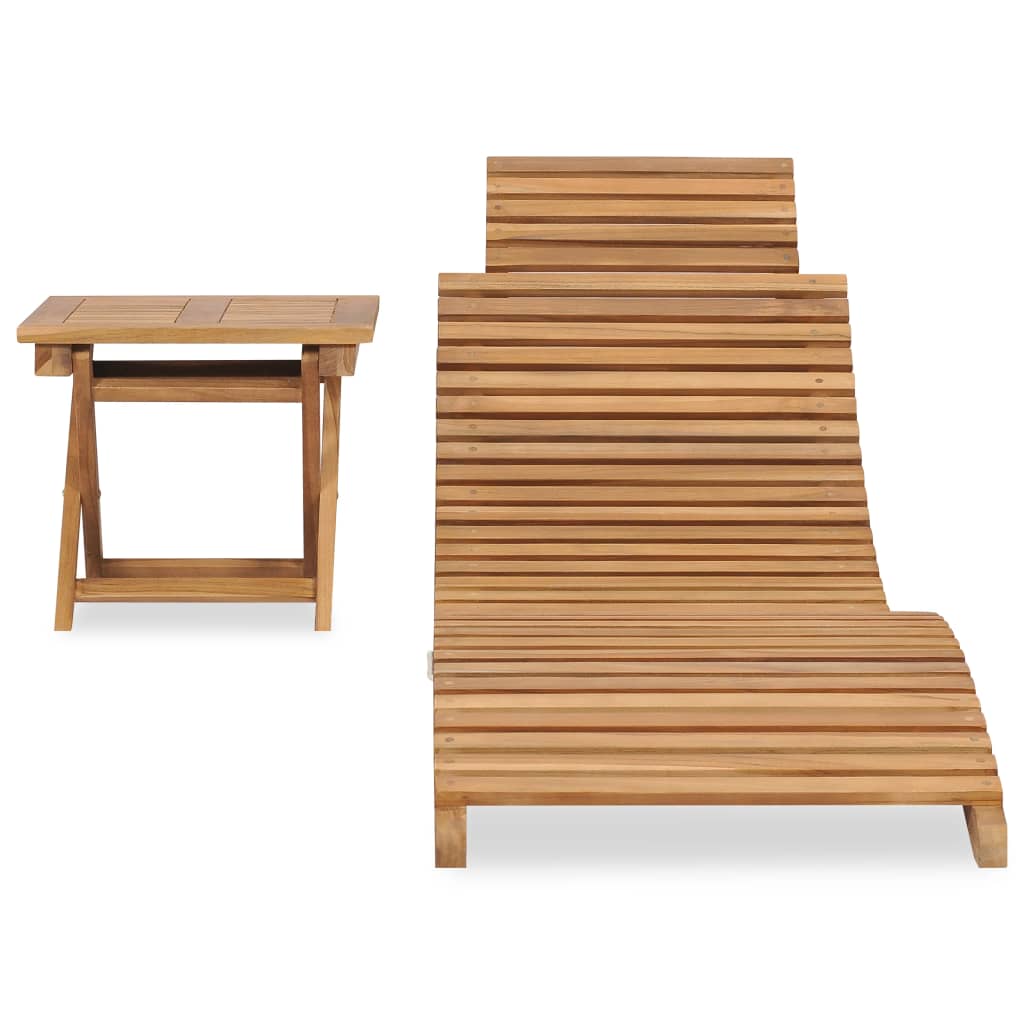 Sunlounger | Teak | Solid Teak wood | Typical garden size | Foldable